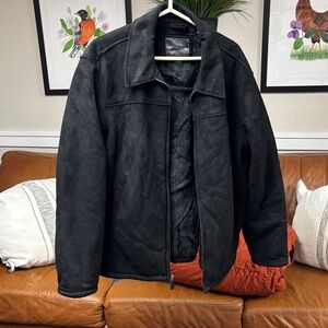COVINGTON Men’s Suede black Jacket Size L/G nice